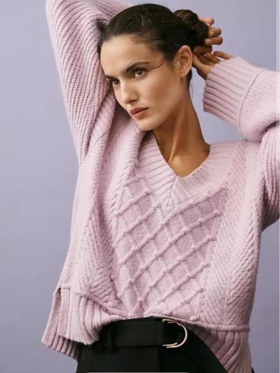 Anthropologie Sweaters - Anthropologie Maeve Tillie V-Neck‎ Pullover Sweater Lilac M